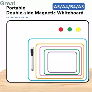 Bảng trắng TUYỆT VỜI, Bảng viết xóa khô A5 / A4 / B4 / A3, Máy tính để bàn hai mặt thân thiện với từ tính có thể tái sử dụng đơn giản Văn phòng bảng đen nhỏ