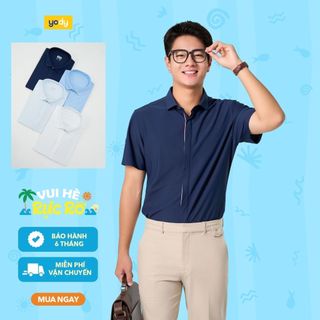 [SALE OFF] Áo sơ mi nam ngắn tay YODY phối nẹp thoáng khí co giãn đa chiều thấm hút tốt MOSH25S108