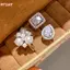 HFSHY Zircon Mở Nhẫn Thanh Lịch Vuông Giọt Nước Thiết Kế Nhẹ Phụ Kiện Thời Trang Cho Nữ Du Lịch Mặc VN