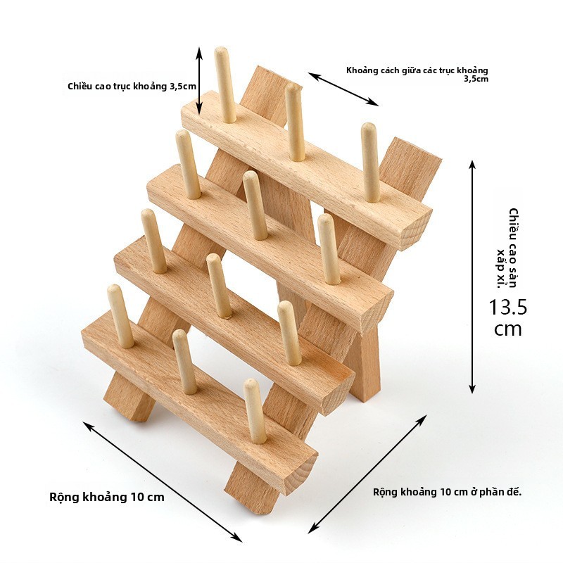 12 Trục Nhỏ Chủ Đề Tự Làm Hàng Da Khâu Tay Chủ Đề Da Tròn Sáp Chủ Đề Lưu Trữ Chủ Đề Gỗ Chắc Chắn Spool Có Thể Gập Lại
