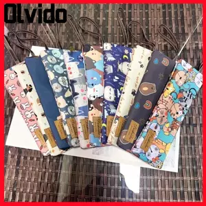 Túi đựng dao kéo OLVIDO, Túi đựng bộ đồ ăn có khóa kéo, Vải dễ thương Bút chì nghệ thuật cầm tay Du lịch ngoài trời