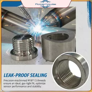 POWER 1 Bộ Thép Không Gỉ Lắp Hàn Bungs M18X1.5 Bộ Cảm Biến Oxy Bung Có Gioăng Phụ Kiện Xe Hơi.