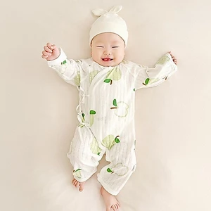Jumpsuit Cho Bé Mùa Hè Mỏng Nguyên Chất Cotton Sơ Sinh Bộ Đồ Ngủ Quần Áo Dài Tay Cho Bé Điều