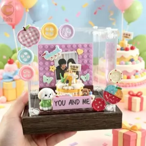 Khung ảnh bánh ROLY, Thiết kế sáng tạo Trang trí máy tính để bàn Mô hình bánh DIY, Khung trưng bày ảnh trong suốt DIY Quà tặng kỷ niệm