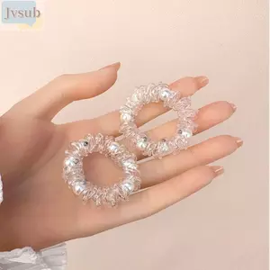 Giá đỡ đuôi ngựa JVSUB, Không làm hỏng tóc Dây buộc tóc trong suốt, Dây điện thoại dày thanh lịch