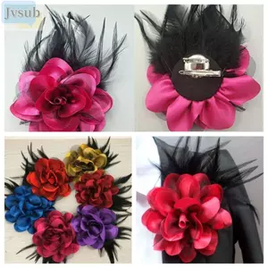 JVSUB Corsage, Phù Hợp Với Áo Len Áo Trang Sức Huy Hiệu Phụ Kiện Trâm Hoa Lớn, Tiệc Cưới Trang Trí Vải Handmade Phụ Kiện Màu Trơn Pin Trâm