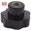 M10 10mm Dia Thread Đen Nhựa Ngôi Sao Đầu Kẹp Núm Grip