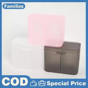 Miếng bông Khăn lau móng tay Bàn chải trang điểm Hộp lưu trữ Doublepartment
