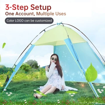 Lều che nắng hình tam giác ngoài trời 5-8 người, Lều cắm trại gấp hoàn toàn tự động, Lều đi biển câu cá du lịch, dã ngoại cắm trại