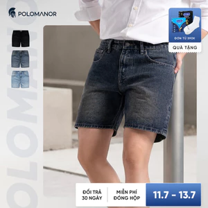 Quần short nam, Chất liệu Jean Cao Cấp, Form Regular thoải mái, linh hoạt - POLOMANOR