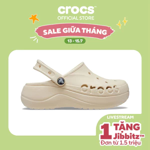 Giày Clog Nữ Crocs Baya Platform - Winter White - 208186-11S