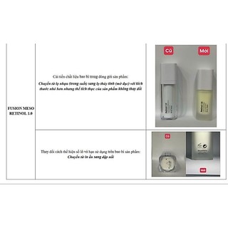 Tinh chất Retinol 1.0 Fusion chống lão hóa phù hợp cho da thường đến da dầu mụn 30ml