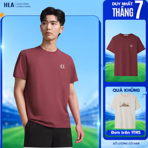 Áo Thun Nam HLA Màu Đỏ Đô Trẻ Trung - Cotton Thấm Hút Mồ Hôi, Co Giãn Thoải Mái, Bền Màu