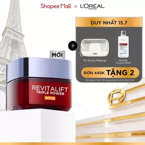 Kem dưỡng da ban ngày giúp giảm nhăn & tăng độ săn chắc da L'Oréal Paris Revitalift Triple Power 50ml