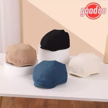 Mũ lưỡi vịt GOODOO, Mũ nồi thêu chữ thoáng khí, Mũ lưỡi trai có dây rút có thể điều chỉnh thời trang Cotton Retro Denim Mũ lưỡi trai cho trẻ em
