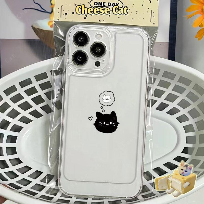 Ốp Lưng Điện Thoại Mèo Thiếu Cá Cho iPhone 16 17 14 15 Pro Max Xs Max XR 13 11 12 7 8 Plus Ốp điện thoại TPU trong suốt | BigBuy360 - bigbuy360.vn