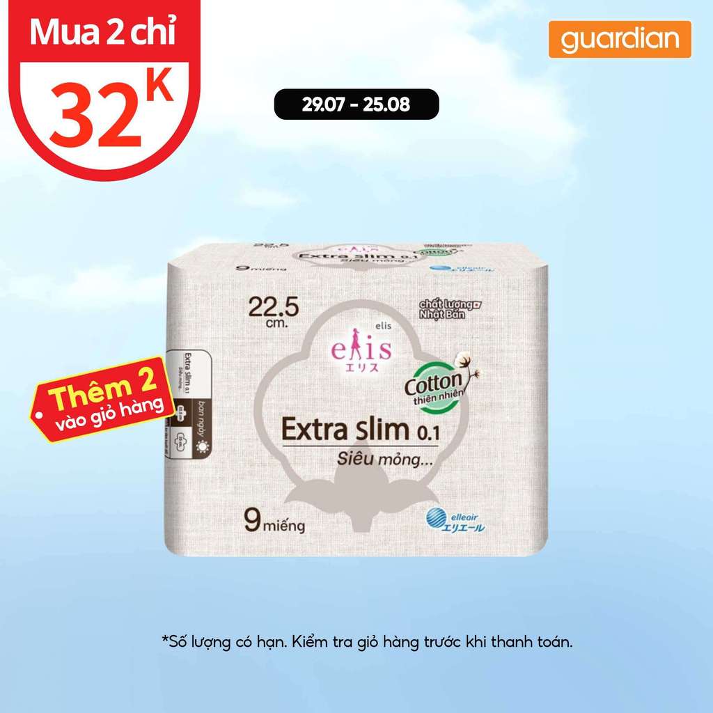 Băng Vệ Sinh Elis Extra Slim 22.5cm 9 Miếng | Guardian Việt Nam