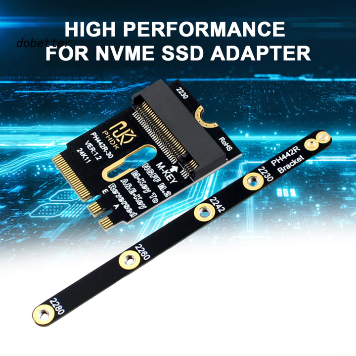 < Dobetter > Bộ chuyển đổi Nvme hiệu suất cao M.2 Ae sang Nvme Ssd Thẻ mở rộng M.2 Ae sang Nvme Ssd Pcie 4.0 cho 2230 / 2242 / 2260 / 2280 Ssd Tốc độ cao cho máy tính xách tay