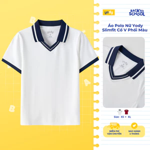 Áo Polo Nữ Yody Slimfit Cổ V Phối Màu WCPO26S008