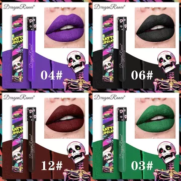 son bóng black rouge son black rouge Cos Châu Âu Mỹ Bóng Trắng Đen Xanh Mờ Tối Halloween Son Môi Lỏng Không Phai Màu Học Sinh Niche