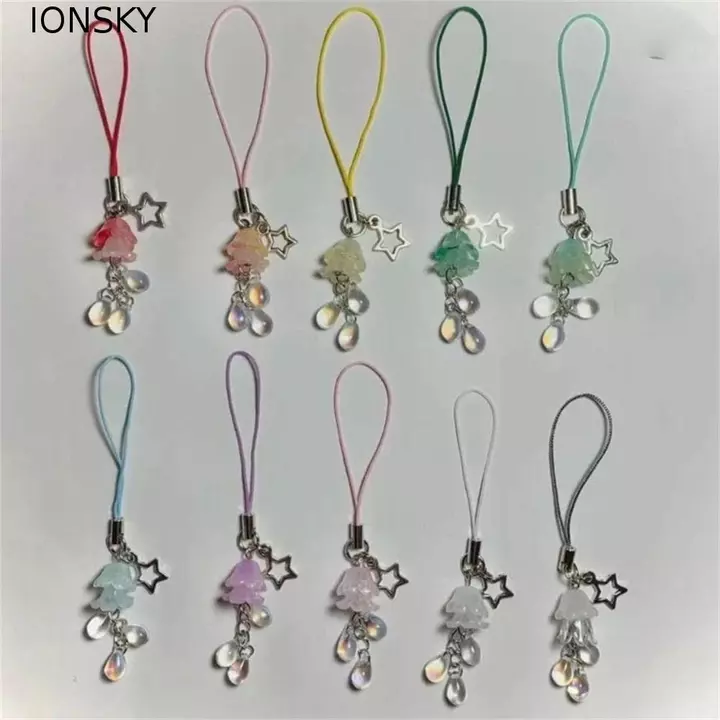 IONSKY Y2k Điện Thoại Charm, Dây Điện Thoại Dây Đeo Điện Thoại Sao Thạch Mặt Dây Chuyền, Thẩm Mỹ Cổ Tích Lõi Thủy Tinh Handmade Dây Đeo Điện Thoại Túi Phụ Kiện