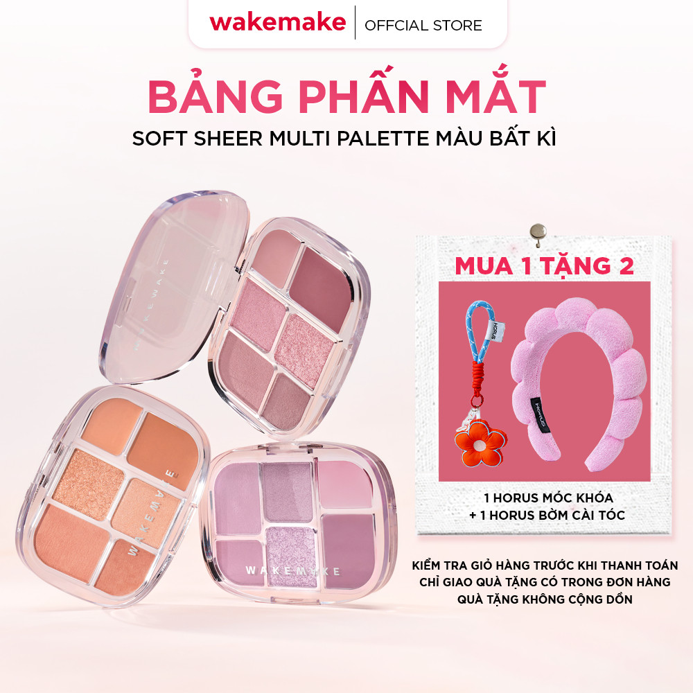 Bảng phấn mắt và má Wakemake Soft Sheer Multi Palette 6 ô đa năng - FS