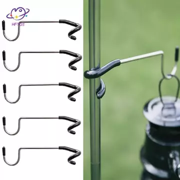 HFTOY Cắm Trại Đèn Cực Móc Lều Thép Không Gỉ Cực Đèn Móc Đa Năng Cắm Trại Ngoài Trời Đèn Đứng Móc Thiết Bị Cắm Trại ~