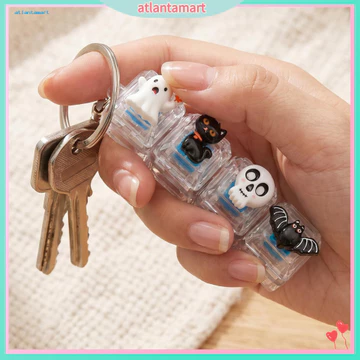 COD| Đồ chơi bàn phím giảm căng thẳng Đồ chơi bàn phím cơ Đồ chơi bàn phím Halloween Fidget có đèn Led – 4 trong 1 Ghost Pumpkin Bat Black Cat Push Button Giảm căng thẳng cho trẻ em