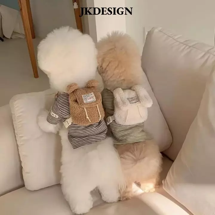 JKDESIGN Túi đựng đồ ăn nhẹ cho mèo, Ba lô cho chó cưng ngoài trời Teddy, Phụ kiện chó INS Đồ trang trí cho chó con sang trọng Túi đựng chuồng cho chó nhỏ