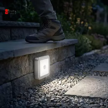NEWEARTH LIMIT Đèn ngủ LED thông minh, Đèn ngủ cảm biến chuyển động tiết kiệm năng lượng tự động, Đèn ngủ gia đình Đèn LED cảm biến ánh sáng trắng ấm áp Cảm biến chuyển động PIR Hành lang