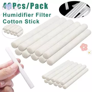 BORRAONE 40 Miếng Bọt Biển Tạo Độ Ẩm, Miếng Bọt Biển Thay Thế Lọc Tạo Độ Ẩm Cotton 8mm, Miếng Bọt Biển Tạo Độ Ẩm Không Khí Lõi Swab 80mm / 90mm / 100mm Cho Máy Tạo Độ Ẩm USB Máy Khuếch Tán Hương Thơm