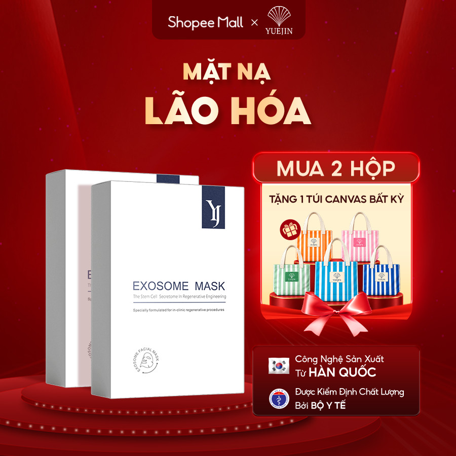 [1 HỘP 10 MIẾNG] Mặt Nạ Tế Bào Gốc Yuejin YJ Exosome Chống Lão Hóa, Cải Thiện Nếp Nhăn Tăng Cường Độ Đàn Hồi Da