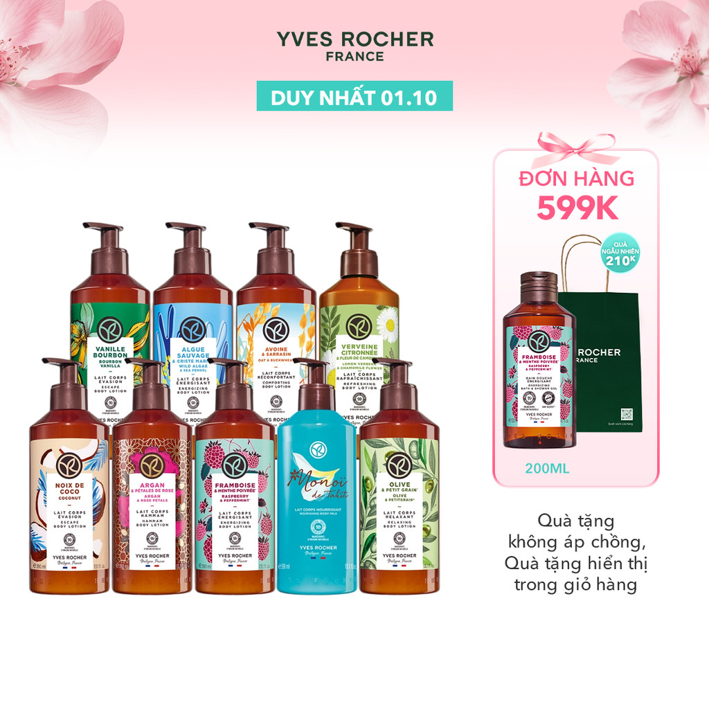 Sữa dưỡng thể thiên nhiên Yves Rocher Body Lotion 390ml (đa dạng mùi hương)