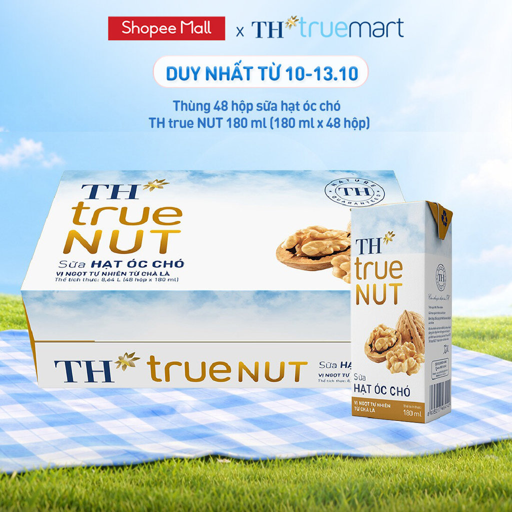 Thùng Sữa Hạt TH true NUT milk Óc Chó 180ml (48 Hộp)