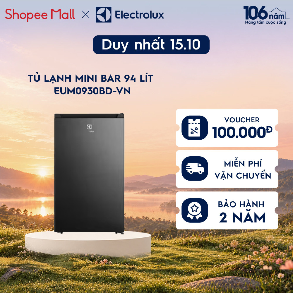 Tủ lạnh mini 94L Electrolux EUM0930BD-VN - đèn LED sáng, tiết kiệm điện, nhỏ gọn