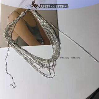 Onetimingfine Thời Trang Nhiều Lớp sel Vòng Cổ Ánh Sáng Màu Bạc Hợp Kim Xương Đòn Dây Xích Dành Cho Nữ Hợp Thời Trang Trang Trang Sức Quà Tặng VN