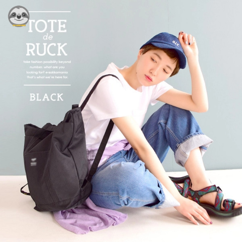 Phong cách Nhật Bản Muji Style / Túi Tote Nylon vuông ngang nữ / Ba lô chéo dung tích lớn / Túi du lịch nhẹ / Túi thời trang sử dụng kép