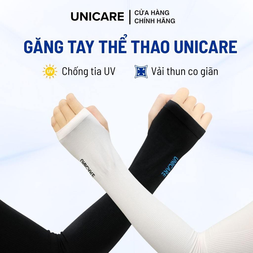 [Set 2 Đôi]  Găng Tay Thể Thao Unicare Chống Nắng Tia UV Unicare Cao Cấp, Găng Tay Xỏ Ngón Chất Thun Lạnh Co Giãn
