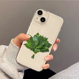Ốp Điện Thoại Trong Suốt Tinh Tế Lá Bưởi May Mắn Đơn Giản Cao Cấp Thích Hợp Cho iPhone 17promax 16 15promax 14pro 13 xr 17air 16plus 15pro 14promax Vỏ Chống Mồ Hôi Chống Sốc