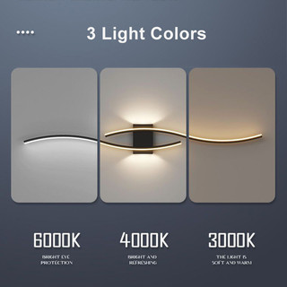 Đèn tường LED hiện đại tối giản, trang trí nội thất đen trắng, phòng khách, chiếu lên xuống, dùng trong nhà cho phòng ngủ