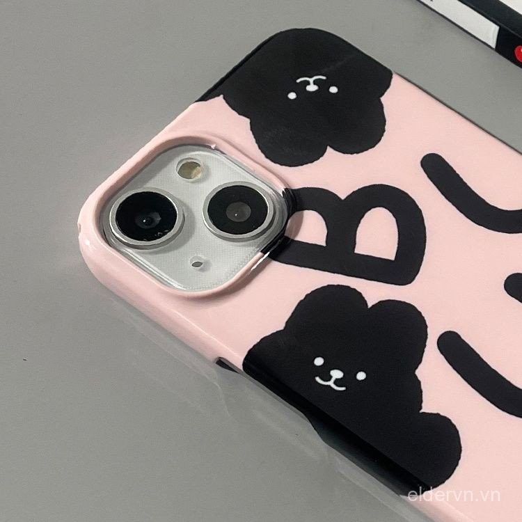 Ốp Điện Thoại QYJS Thỏ Đen Dễ Thương Thích Hợp Cho IPhone 17 16 15 14 13 ProMax 11 12 PRO X XS XR XSMAX 7 8 PLUS 14 15 16 plus 17 AIR Vỏ Cứng Phim Sáng Bóng QPZZ