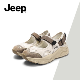 JEEP Mùa Hè Phong Cách Mới Nữ Mary Jane Sandal Cắt Laser Thoáng Khí Bao Mũi Giày Nữ Ngoài Trời