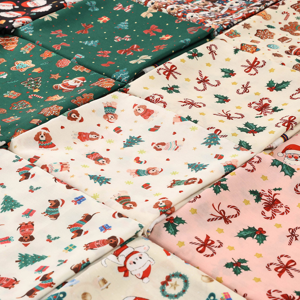 50X150cm Giáng Sinh In Vải Hoạt Hình Quần Áo Bé Trang Trí Nền Vải Quần Áo Handmade Tự Làm Vải TJ21839