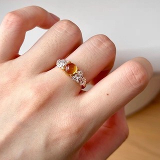 Nhẫn nữ hoa cúc hổ mắt đá, phong cách vintage thu đông