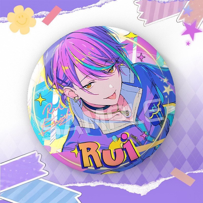 Project SEKAI: Sân khấu đầy màu sắc! Kỳ tích. Huy hiệu phong cách trò chơi âm nhạc Hatsune Miku (75mm) | Nút ghim tròn phát sáng | Trâm cài Anime lấy cảm hứng từ sân khấu đầy màu sắc