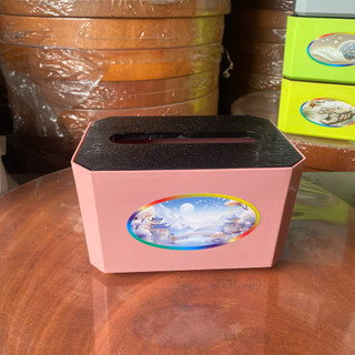 Hộp khăn giấy RICO – thiết kế chữ nhật sang trọng, nhựa bền đẹp, họa tiết nổi bật