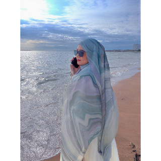 Máy Tính Phong Cách Dân Tộc - Khăn Choàng Hijab Polyester & Cotton, Thân Thiện Với Da, Thích Hợp Cầu Nguyện
