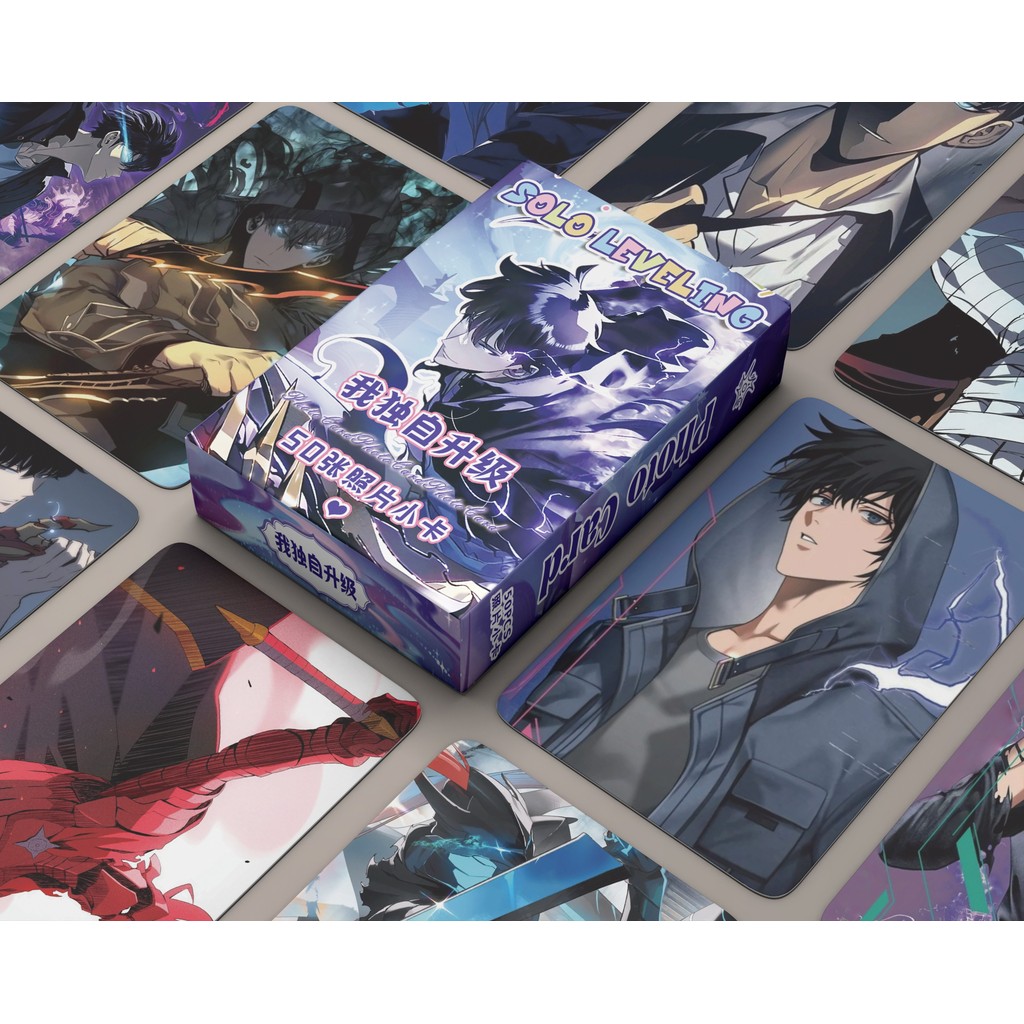 Bộ 50-55 Manga Manhwa Solo Leveling Laser Holographic Lomo Cards Run Wild Fake Slackers Photocards Tôi đã trở thành một vị thần trong trò chơi kinh dị bạn cùng kiểm tra Thẻ ba chiều YM