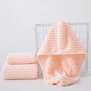 [Combo3] Mũ Quấn Tóc Lông Dệt Sóng Siêu Thấm Hút - Khăn Bông Ủ Quấn Tóc Nhanh Khô Hàng Nội Địa Trung Cao Cấp .