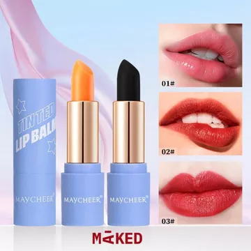 [Giảm giá trong thời gian có hạn] [COD] MAYCHEER 3 Son môi đổi màu tùy chọn Dưỡng ẩm và dưỡng ẩm Son môi lâu trôi không phai màu